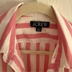 J. Crew Pink and White Striped Blouse